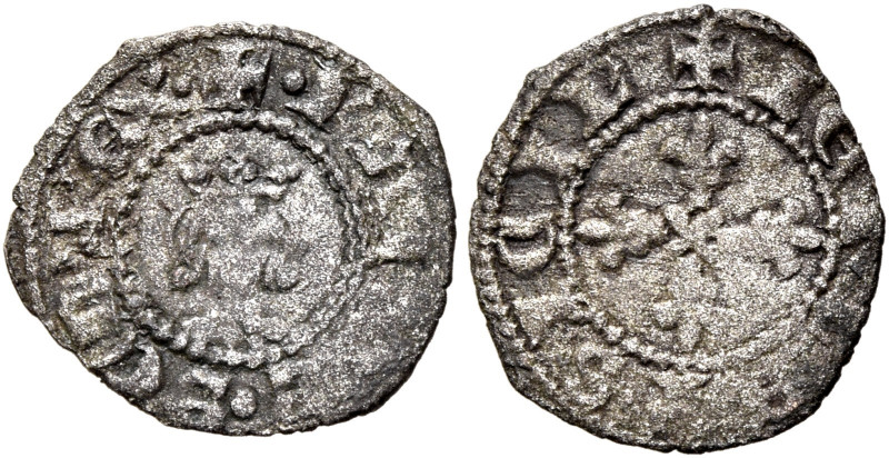 Napoli 
Carlo II d’Angiò, 1285-1309. Mezzo denaro regale, Mist. 0,36 g. Pannuti...