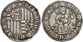 Napoli 
Alfonso I d’Aragona, 1442-1458. Carlino, AR 3,54 g. Pannuti-Riccio 5. MIR 55. Vall-Llosera i Tarrés 32 (indicato R2).
Non comune. Leggera pa...