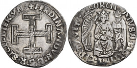 Napoli 
Ferdinando I d’Aragona, 1458-1494. Coronato, AR 3,92 g. Sigla Y (Giovanni Miroballo m.d.z., 1459). Pannuti-Riccio 12d. MIR 66/6. Vall-Llosera...