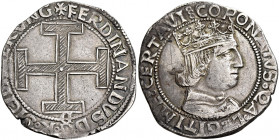 Napoli 
Ferdinando I d’Aragona, 1458-1494. Coronato, AR 3,85 g. Sigla C gotica sotto la croce. Pannuti-Riccio 15b. MIR 68/2. Vall-Llosera i Tarrés 13...