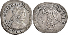Napoli 
Ferdinando I d’Aragona, 1458-1494. Coronato, AR 3,89 g. Sigla C (Nicola Spinelli m.d.z., 1488). Pannuti-Riccio 18a. MIR 70/1. Vall-Llosera i ...