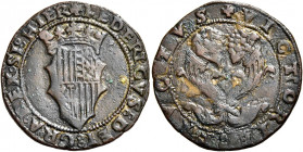 Napoli 
Federico III d’Aragona, 1496-1501. Doppio sestino, Æ 3,86 g. Pannuti-Riccio 9. MIR 108. Vall-Llosera i Tarrés 327.
Raro. BB