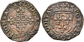 Napoli 
Luigi XII di Francia, 1501-1503. Sestino, Æ 1,96 g. Pannuti-Riccio 5. MIR 113.
BB