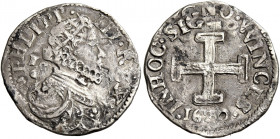 Napoli 
Filippo III di Spagna, 1598-1621. Carlino 1620, AR 2,35 g. Sigle FC / C (Giovanni Francesco Citarella m.d.z. e Michele Cavo m.d.p.). Pannuti-...