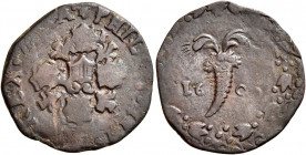 Napoli 
Filippo III di Spagna, 1598-1621. Tornese 1609, Æ 2,63 g. Pannuti-Riccio 44. MIR 222/1.
Molto raro. q.BB