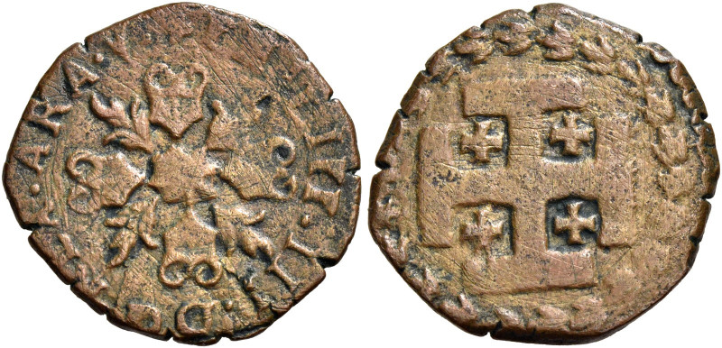 Napoli 
Filippo III di Spagna, 1598-1621. Da 3 cavalli, Æ 2,70 g. Pannuti-Ricci...