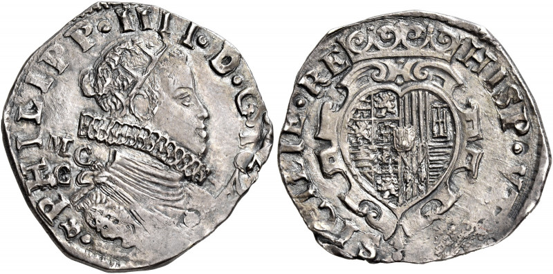 Napoli 
Filippo IV di Spagna, 1621-1655. Tarì 1622, AR 5,87 g. Sigle MC / C (Mi...