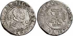 Napoli 
Filippo IV di Spagna, 1621-1655. Da 15 grana 1647, AR 4,84 g. Sigle GAC / N (Giovanni Andrea Cavo m.d.z. e Germano de Novellis m.d.p.). Pannu...