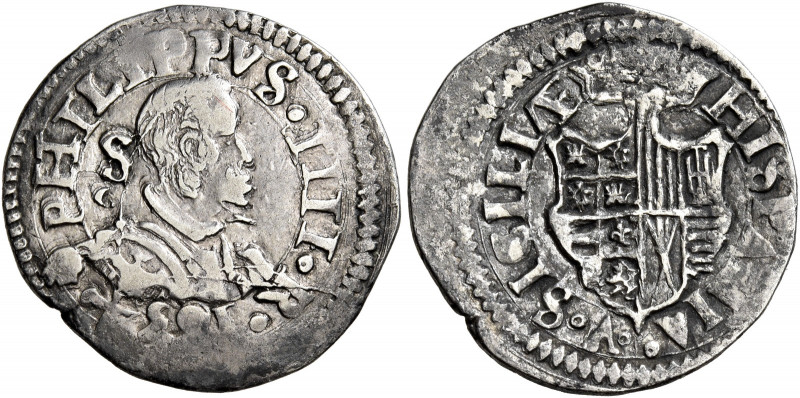 Napoli 
Filippo IV di Spagna, 1621-1655. Carlino 1634, AR 2,90 g. Sigle S / C (...