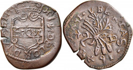 Napoli 
Repubblica Napoletana, 1647-1648. Pubblica 1648, Æ 7,55 g. Sigle GA / C (Giovanni Andrea Cavo m.d.z., 1636-1649) e simbolo K. Pannuti-Riccio ...