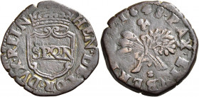 Napoli 
Repubblica Napoletana, 1647-1648. Pubblica 1648, Æ 7,42 g. Sigle GA / C (Giovanni Andrea Cavo m.d.z., 1636-1649) e simbolo ?. Pannuti-Riccio ...
