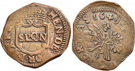 Napoli 
Repubblica Napoletana, 1647-1648. Pubblica 1648, Æ 6,52 g. Sigle GA / C (Giovanni Andrea Cavo m.d.z., 1636-1649) e simbolo aquiletta. Pannuti...