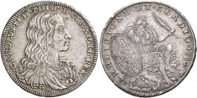 Napoli 
Carlo II di Spagna, 1665-1700. II periodo: re di Spagna, 1674-1700. Mezzo ducato 1684, AR 14,00 g. Pannuti-Riccio 2a. MIR 293/1.
Patina di m...