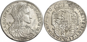 Napoli 
Carlo II di Spagna, 1665-1700. II periodo: re di Spagna, 1674-1700. Da 50 grana o mezzo ducato 1689, AR 10,90 g. Pannuti-Riccio 7. MIR 297.
...