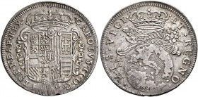 Napoli 
Carlo II di Spagna, 1665-1700. II periodo: re di Spagna, 1674-1700. Tarì 1684, AR 5,61 g. Mascherone al dr. Pannuti-Riccio –. MIR 298/3.
Mol...