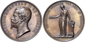 Savoia 
Vittorio Emanuele II re d’Italia, 1861-1878. Medaglia 1861, Æ 92,29 g. – Ø 55 mm. Esposizione nazionale di Firenze del 1861 (opus: Giuseppe F...