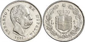 Savoia 
Umberto I re d’Italia, 1878-1900. Lira 1886. Pagani 603. MIR 1103c.
q.Fdc