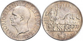Savoia 
Vittorio Emanuele III re d’Italia, 1900-1946. Da 20 lire 1936/XIV. Pagani 681. MIR 1130a.
Rara. q.Spl