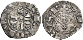 Sulmona 
Carlo III di Durazzo, 1382-1385. Bolognino, AR 0,83 g. MEC 14, 726 var. D’Andrea-Andreani 1. MIR 770.
BB