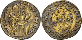 Venezia 
Alvise IV Mocenigo, 1763-1778. Falso d’epoca dello zecchino, Æ dorato 3,41 g. Paolucci cfr. 14.
Spl