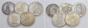 Lotto di cinque monete. Granducato di Toscana. Francesco II di Lorena. I periodo: granduca, 1737-1745. Mezzo francescone 1738. MIR 355/1. Pietro Leopo...