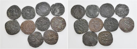 Lotto di dieci monete. Regno di Napoli – zecche abruzzesi. (L’) Aquila. Ferdinando I d’Aragona, 1458-1494. Cavallo (4). MIR 95, 95 var. Innocenzo VIII...