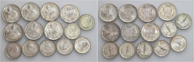 Lotto di quattordici monete. San Marino. Repubblica. I periodo, 1864-1938. Da 10 lire 1931, 1932, 1933, 1935, 1936, 1937, 1938. Pagani 350, 351, 352, ...