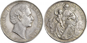 Germania 
Baviera. Ludwig II, 1864-1886. Tallero (1865). Davenport 609.
Patina di medagliere, Spl