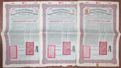 Kaiserlich Chinesische, 1908 £20, I/U Tientsin-Pukow S.A. I/U Bond Trio
