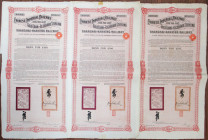 Chinese Imperial Railway Gold Loan, Shanghai-Nanking Railway, 1907, £100 I/U Bond Trio