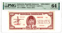 Republik Indonesia Unlisted 1948, 100 Rupiah Essay Specimen Banknote.