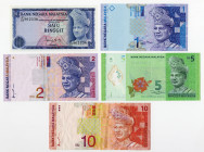 Bank Negara Malaysia Issued Banknote Quintet, ca. 1970