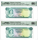 Central Bank of the Bahamas, 1974 High Grade Sequential Banknote Pair