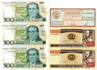 Brazil, Bolivia, Honduras, Haiti, and Nicaragua. 1984-2006. Lot of 25 Issued South American Banknotes.