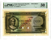 Democratic Republic of the Congo. 1963. Specimen Banknote.
