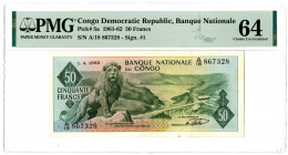 Banque Nationale du Congo. 1961-62 Issue Banknote.