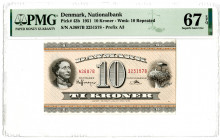 Denmarks Nationalbank, 1951 "Top Pop" Issued Banknote