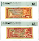 National Bank of Ethiopia. ND (1966) Issue Banknote Pair.