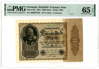 Reichsbanknote Treasury Note. 1922. Unissued Banknote.