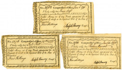 Connecticut Comptroller's Office, 1790-91 Issued Payment Trio