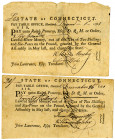 State of Connecticut, Pay-Table Office, 1781 Tax Pair Signed by Fenn Wadsworth and William Moseley
