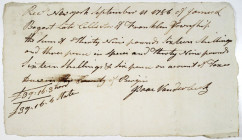 Isaac Vanderbeek, 1786 Handwritten Tax Receipt for Taxes from Bergen County, New Jersey.