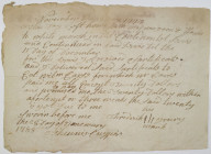 Handwritten1777 (1788) Document Regarding Pay for Continental Service