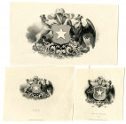 Chile Coat of Arms Proof Vignette Trio ca.1860-1880's by ABNC and NBNC