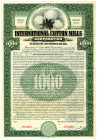 International Cotton Mills Corp. 1911 Specimen Bond