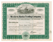 Western Alaska Trading Co., 1927 I/U Stock Certificate