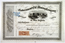 Government Oil and Mining Company of West Virginia. 1865 I/U Stock Certificate.