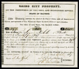 Cairo City Property 1857 I/U Stock Certificate