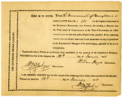 Lewisburg Bridge Co. 1818 Issued Stock Certificate