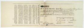 Philadelphia & Great-Bend Turnpike Road, 1822 I/U Stock Certificate.